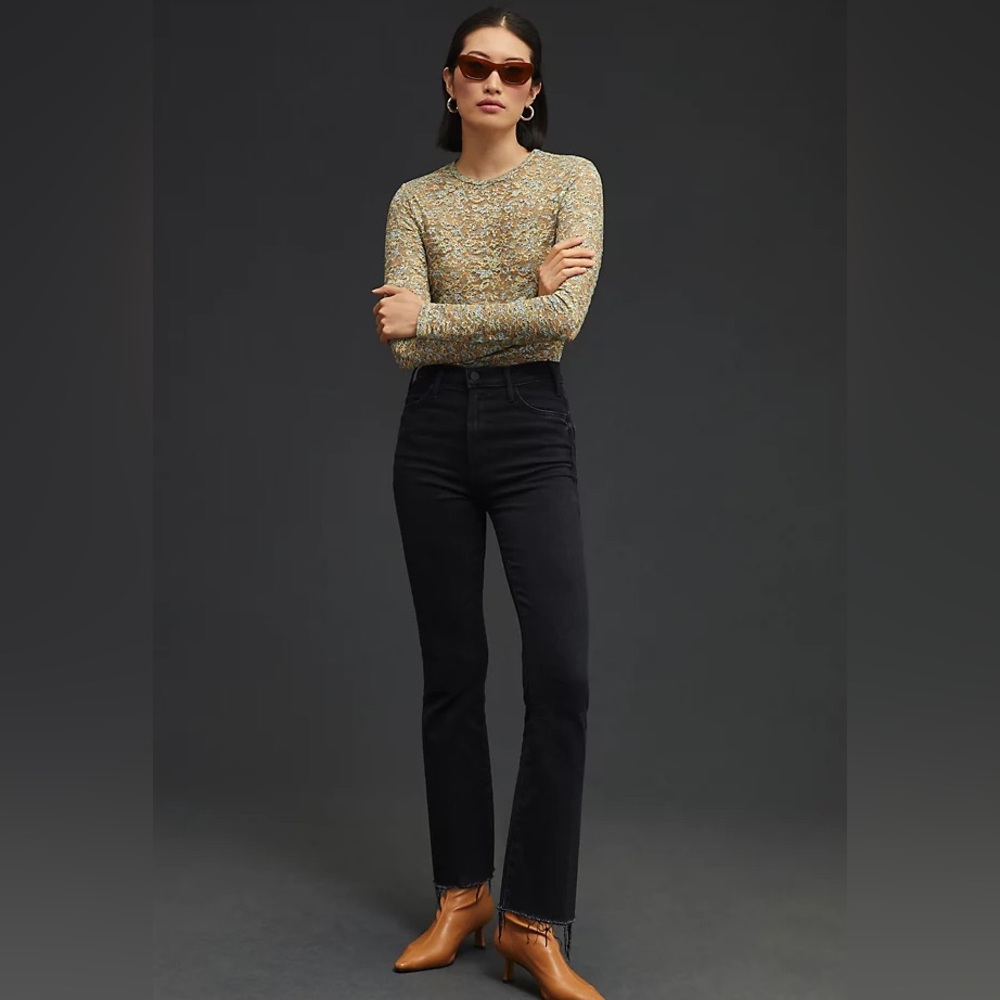 NWT MOTHER The Hustler Ankle Fray Jeans in Encounters At Night Size 26
